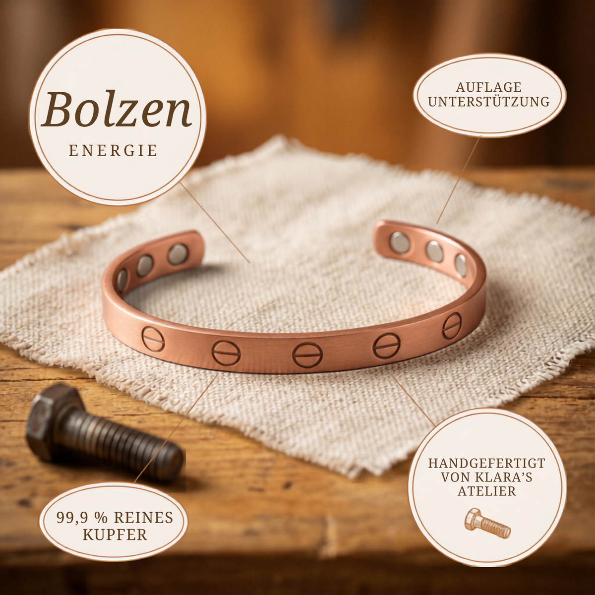 Klara’s Bolt Kupferarmband