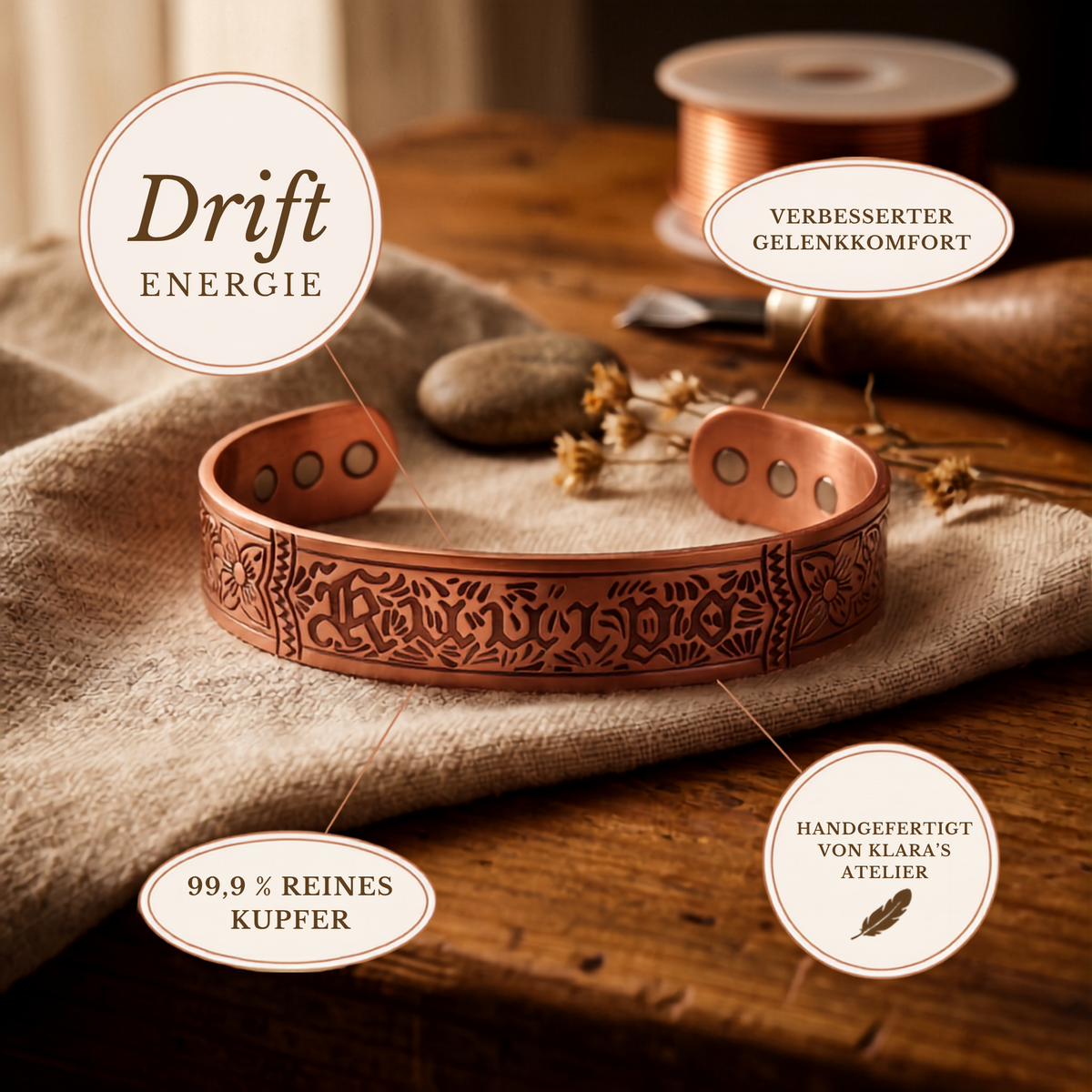 Klara’s Drift Kupferarmband