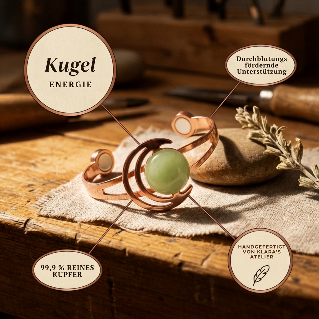 Klara’s Sphere Green Kupferarmreif