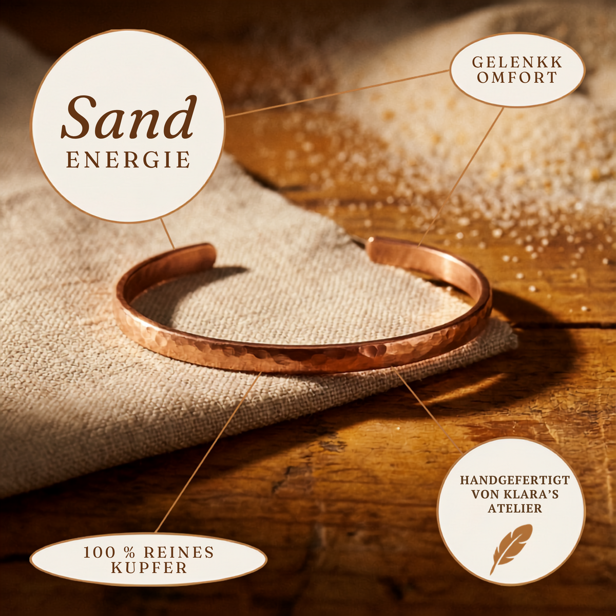 Klara’s Sand Kupfer-Fußkette