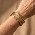 Breiter, minimalistischer Vintage-Armreif, vergoldet