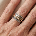 Faith & Love Mixed Metal Spinner Statement Ring