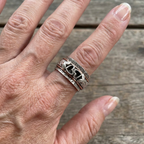 Vintage Style Butterfly Heart Silver Plated Spinner Ring