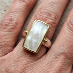 Vintage Bohemian Geometric Moonstone Ring
