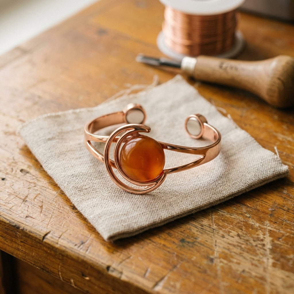 Klara’s Sphere Orange Kupferarmreif