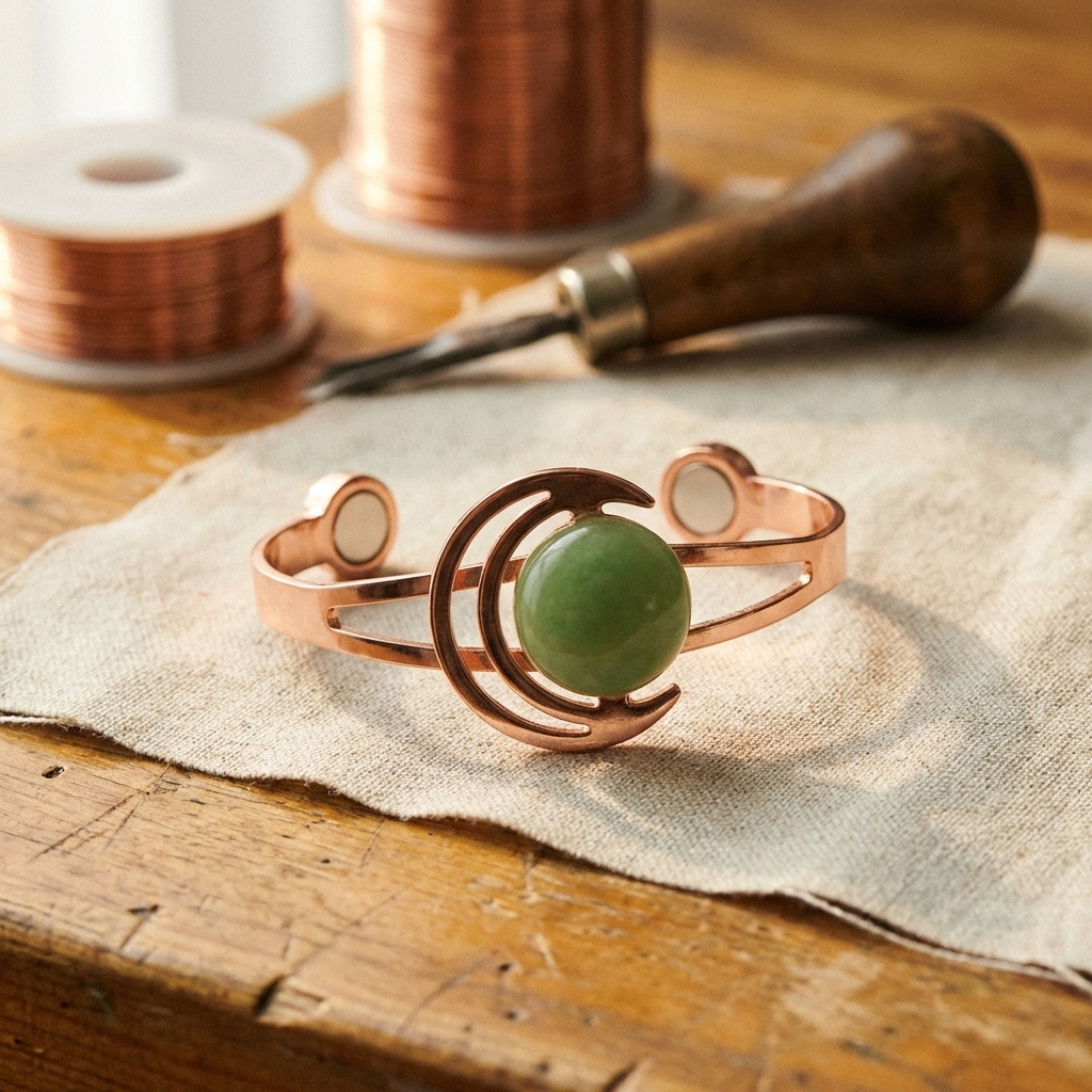 Klara’s Sphere Green Kupferarmreif