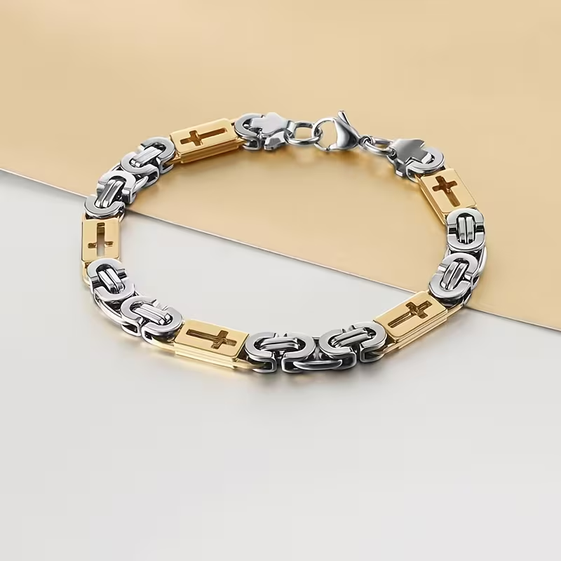 Breites goldenes Armband mit Königskette