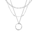 Open Circle Three Row Necklace