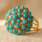 Vintage Turquoise Cluster Cocktail Ring