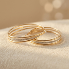 Gold Retro Hoop Earrings