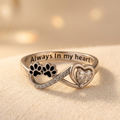 Heart-shaped cubic zirconia ring with infinity design