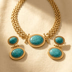 Individual Turquoise Necklace Earrings Set Jewelry Set