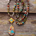 Multicolor Jasper Pendant Spiritual Necklace
