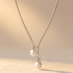 Elegant Sterling Silver Pearl Drop Necklace