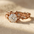 Vintage White Gold Filigree Oval Ring Set
