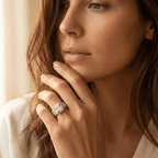 Square Zirconia Inlay Stackable Ring